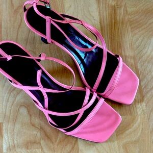 Staudnever worn pink sandal heels